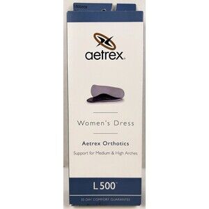 Aetrex Foot Orthotic Insole L500 Women's Size 9 Leather Arch Support New